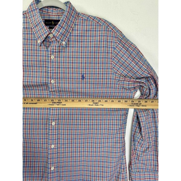 Ralph Lauren Button Down Shirt Mens XL Slim Fit Multicolor Pony Logo Long Sleeve - Picture 7 of 8